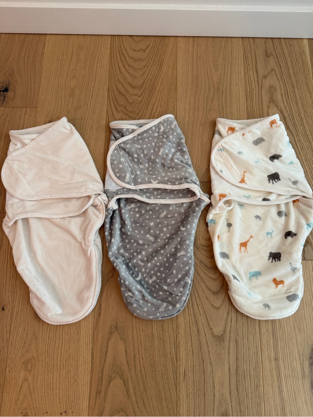 Aden & Anais Baby Swaddle Wraps Trio - Pink, Gray & Printed -